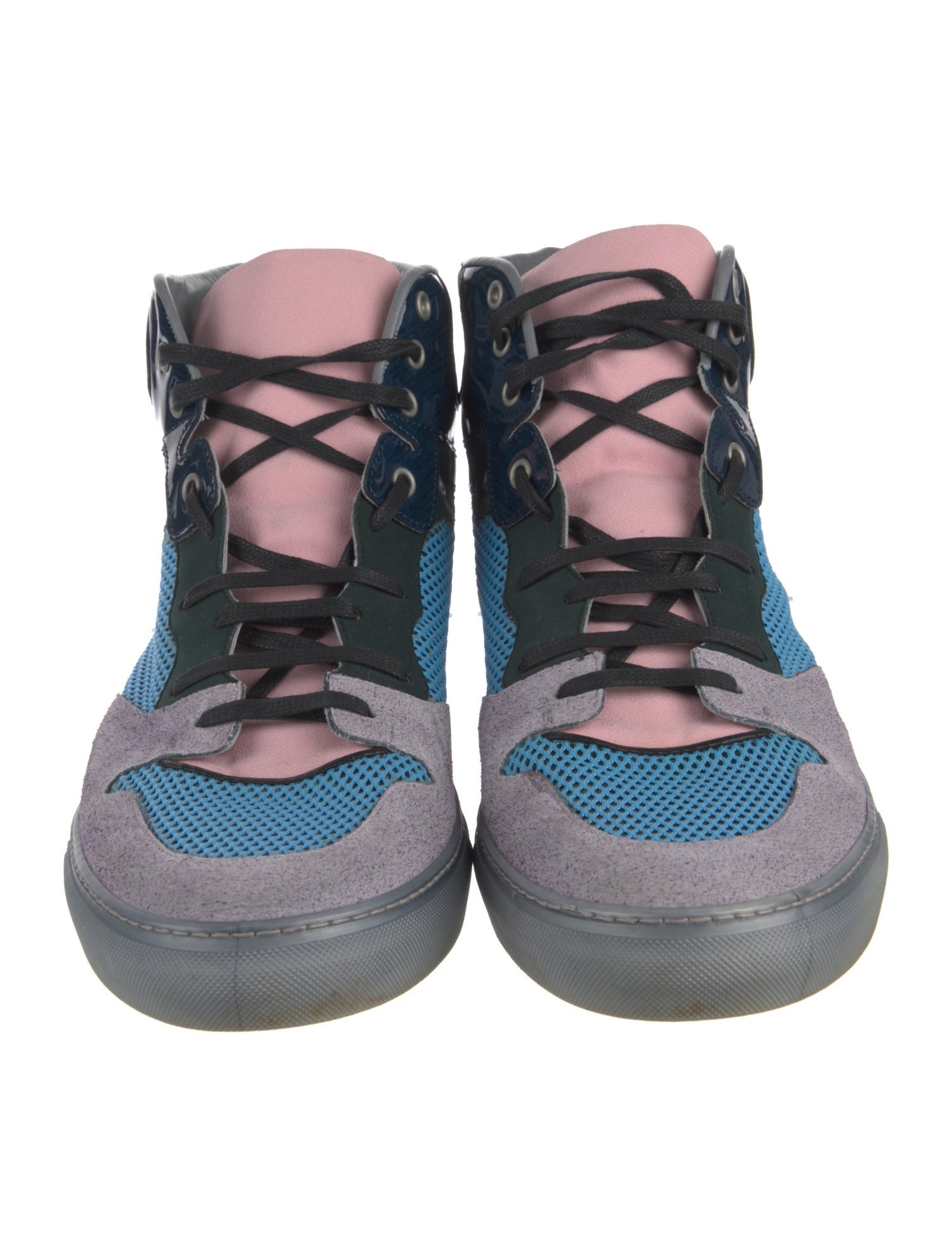 Saint Laurent Leather Colorblock Pattern Sneakers